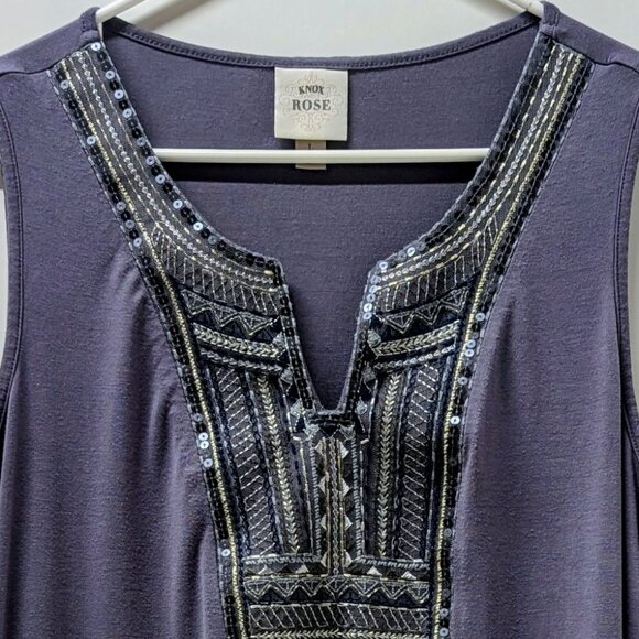 Knox Rose Embellished Tunic Tank Top in Lavender - Picture 5 of 9
